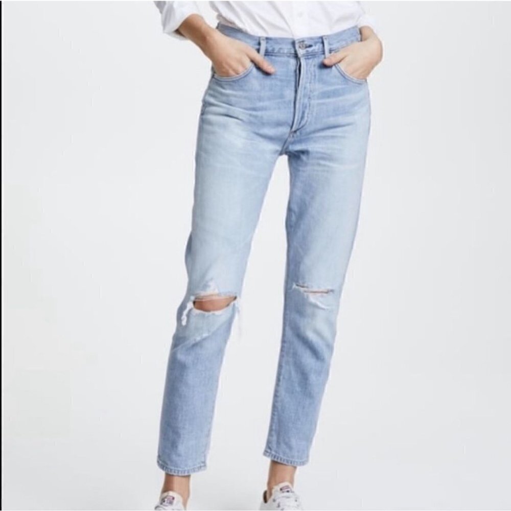 Citizens of Humanity Straight Leg Knee Hole Liya Jeans - Size 25 - Picture 7 of 7